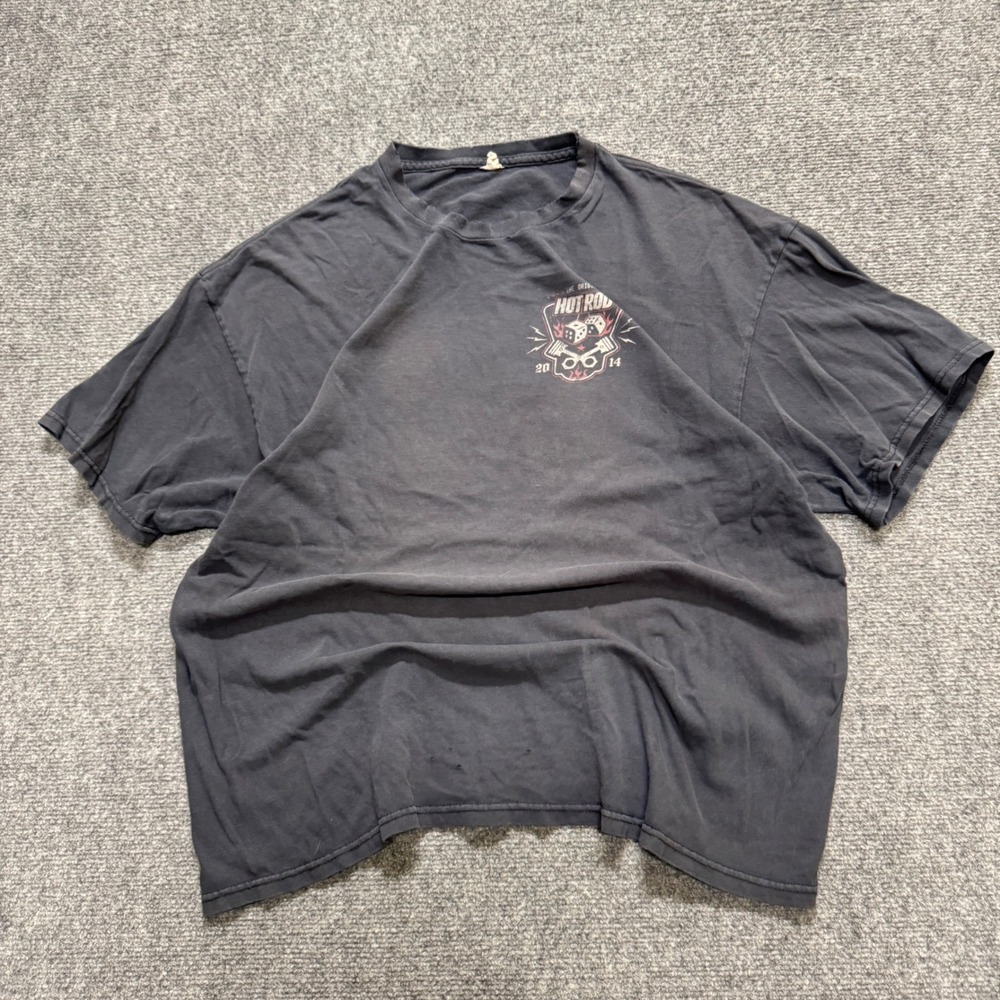 VTG Hot Rod T-shirt Men's XL Black Y2K Faded Thrashed Live Fast Racer T